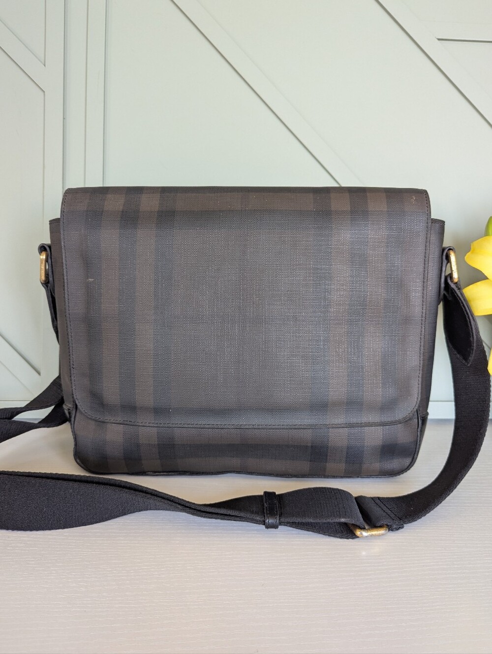 Burberry Smoked Check Messenger Bag